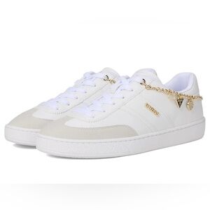 Guess Naoko Ankle Chain White Sneakers- White- Size 9